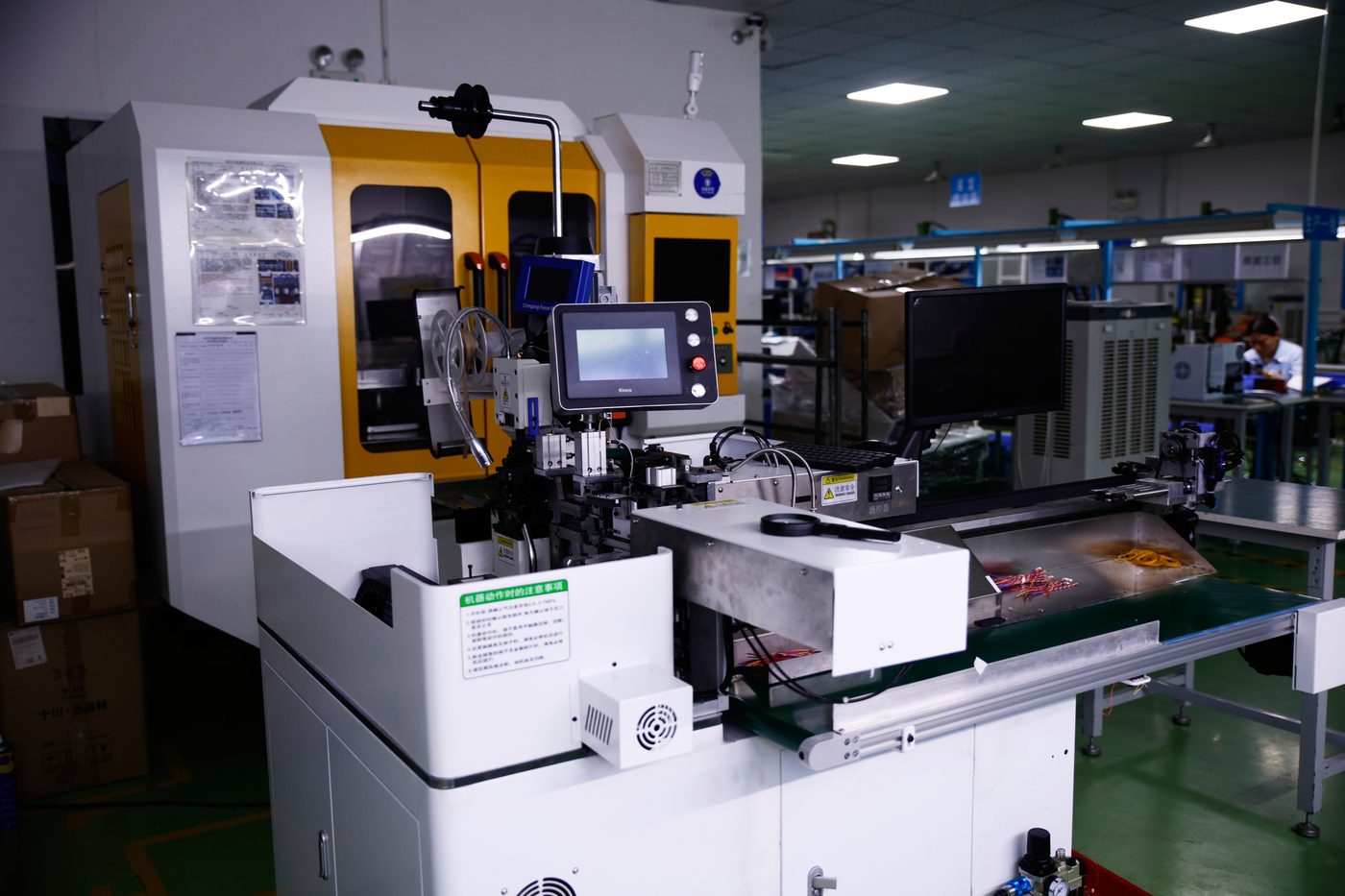 Automated wire-processing equipment on the production floor