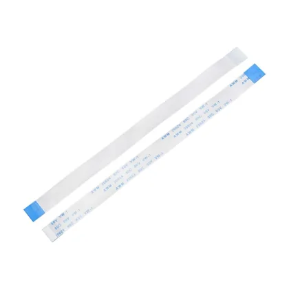 White FFC cable with blue reinforced end areas
