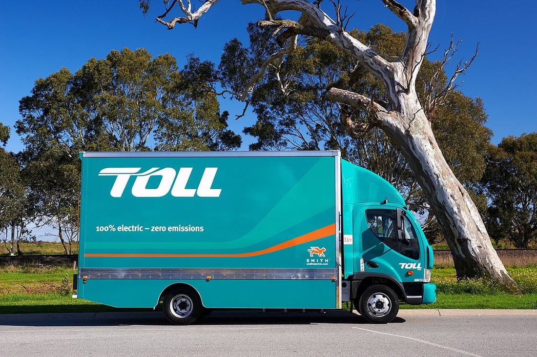 An electric delivery truck represents a vehicle installation environment, not a claimed supplied project.
