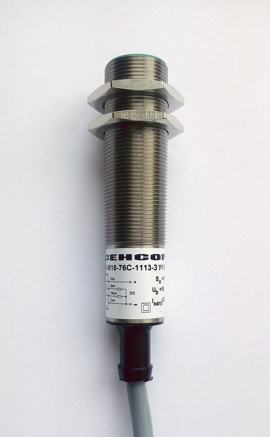 Cylindrical proximity sensor: confirm the actual connector and circuit separately.