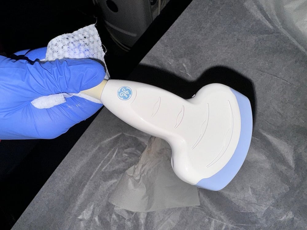 Ultrasound probe illustrates a handled medical accessory, not our medical-device approval.