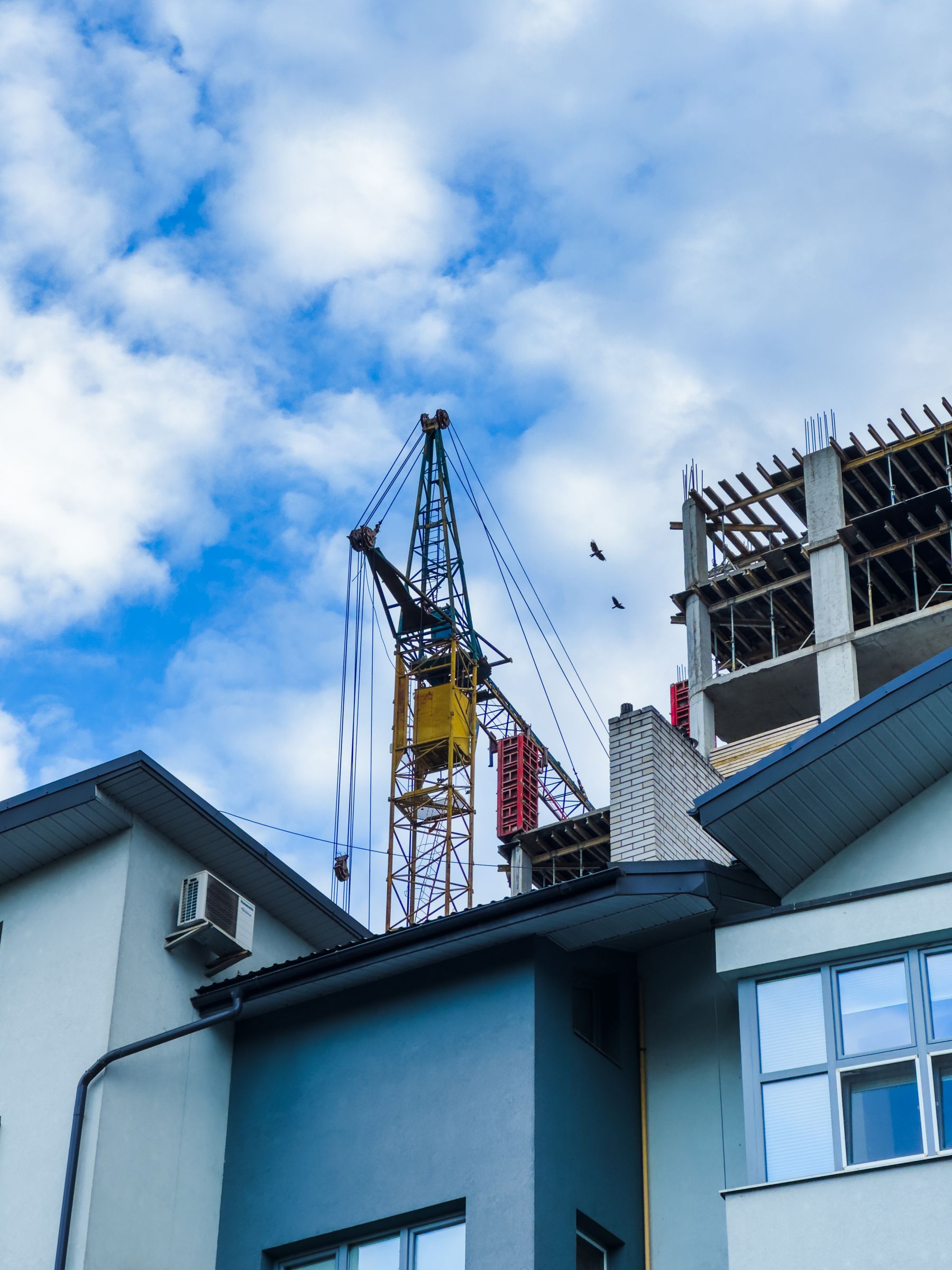 Tower crane and lifting equipment at a construction site