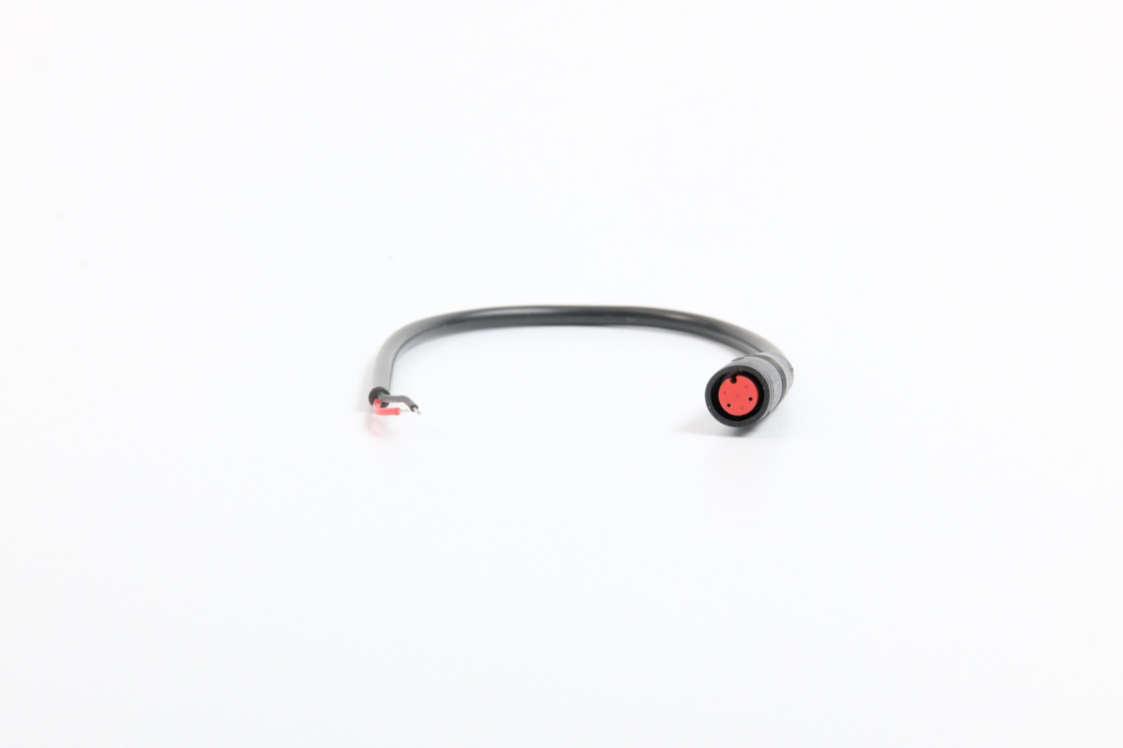 Third-party compact two-pin circular cable connector on a white background