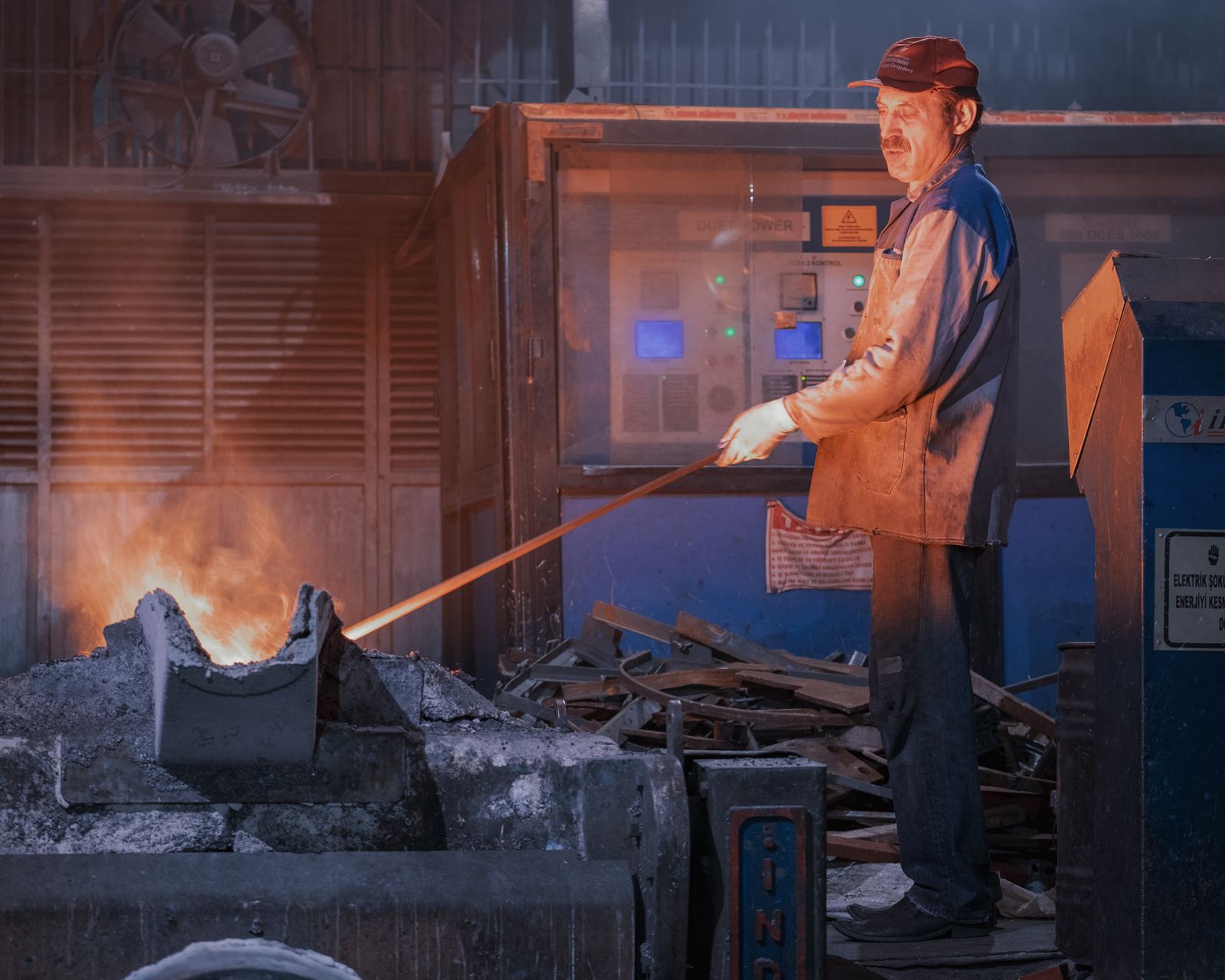 Controlled high-temperature industrial process
