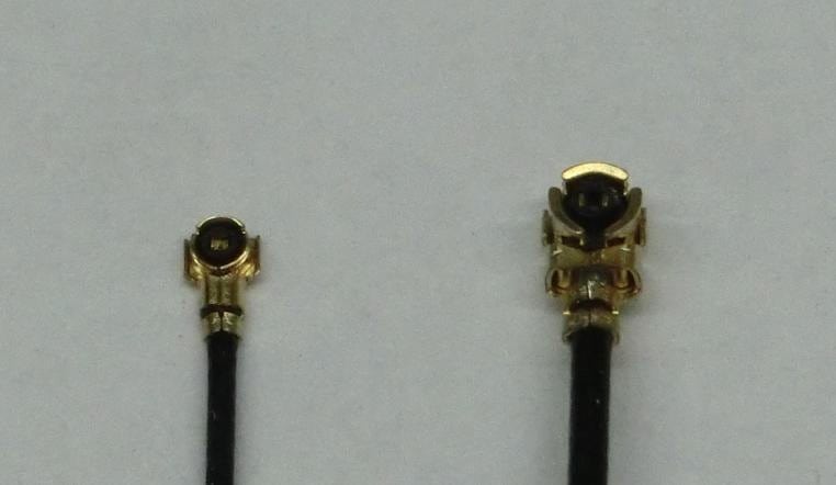 Two miniature coax interface sizes: a visual resemblance does not establish interchangeability.