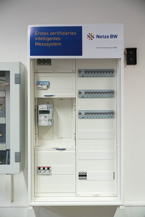 Smart-meter gateway installed in a cabinet: access and routing are enclosure-dependent.