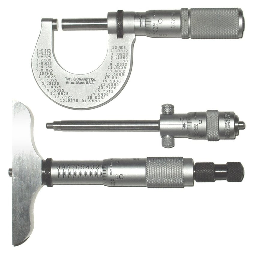 Micrometers illustrate dimensional inspection; this is not a mating-cycle test.