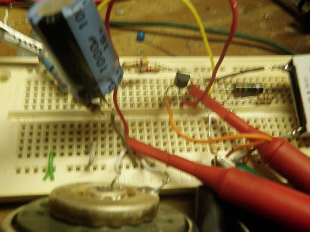 A bench amplifier measurement illustrates checking the complete electrical path.