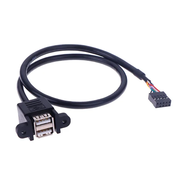 9PIN Motherboard Connector to Dual-Stack USB Panel Harness