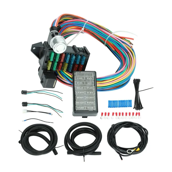 Multi-Circuit Fuse Box & Color-Coded Wire Main Harness Set