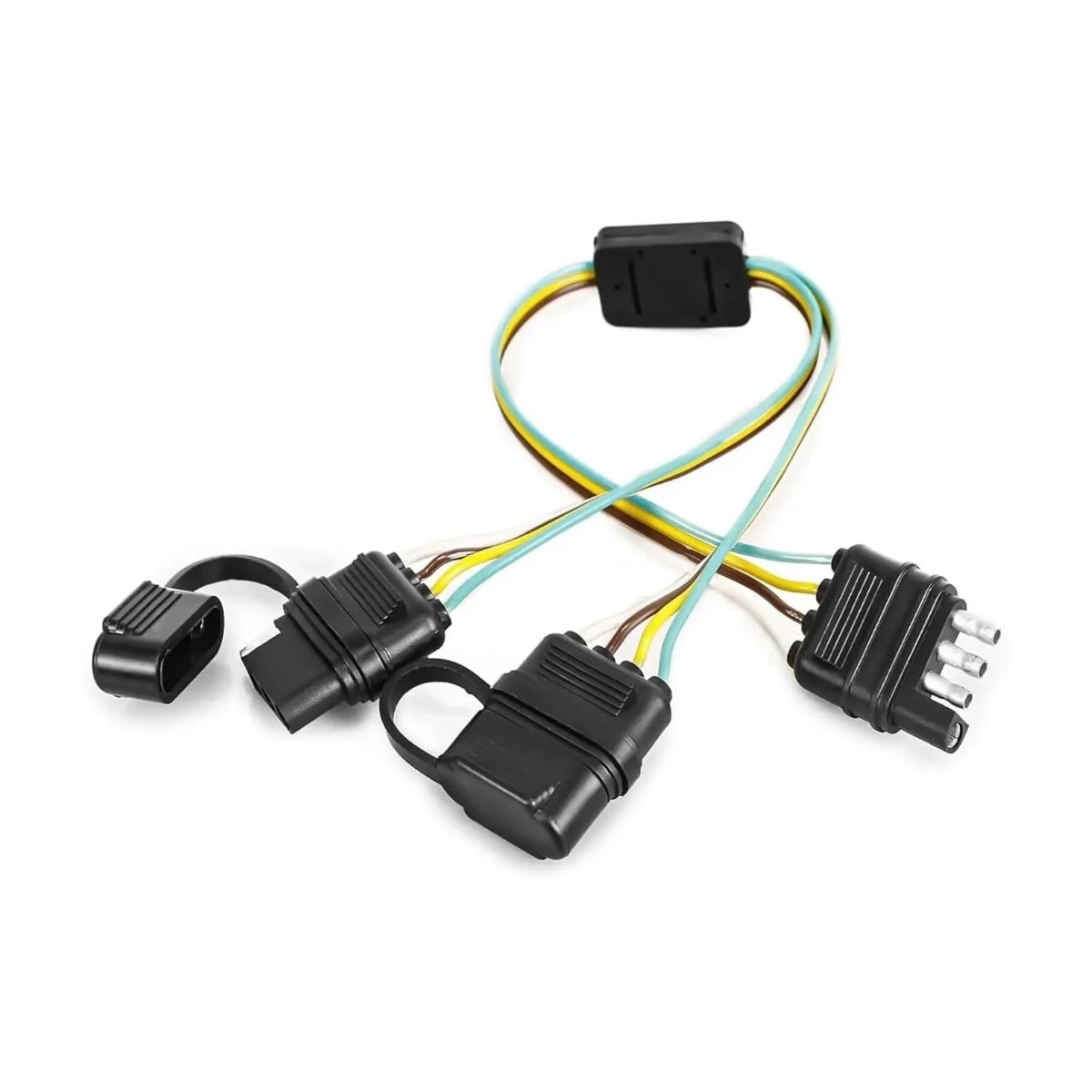 Construction close-up of 4-Pin Flat Trailer Light T-Branch Short Harness