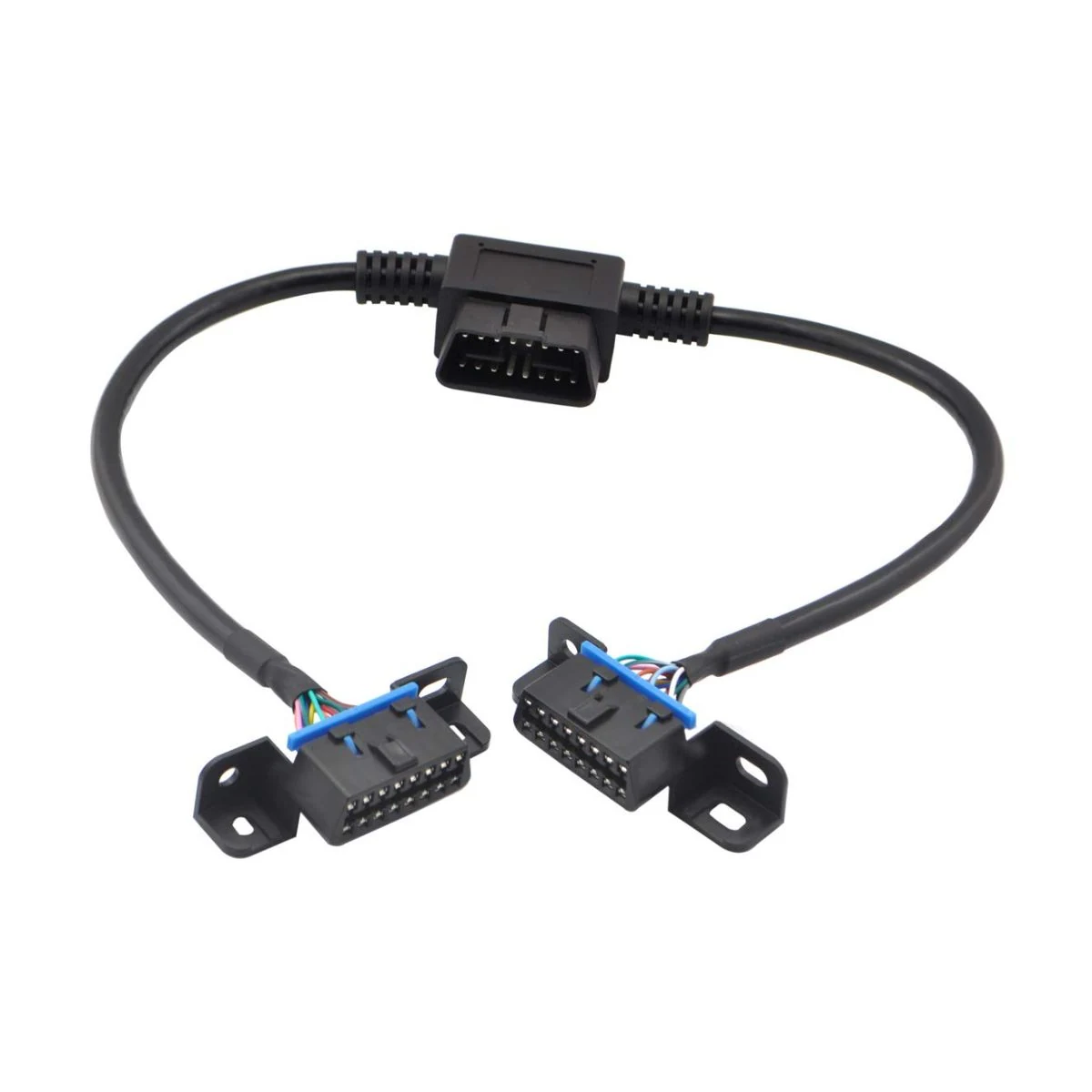 Construction close-up of OBD-II 16-Pin 1-to-2 Panel Adapter Harness