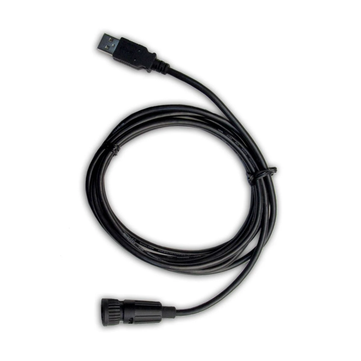 Construction close-up of USB to CONXAL Circular Connector Programming Harness