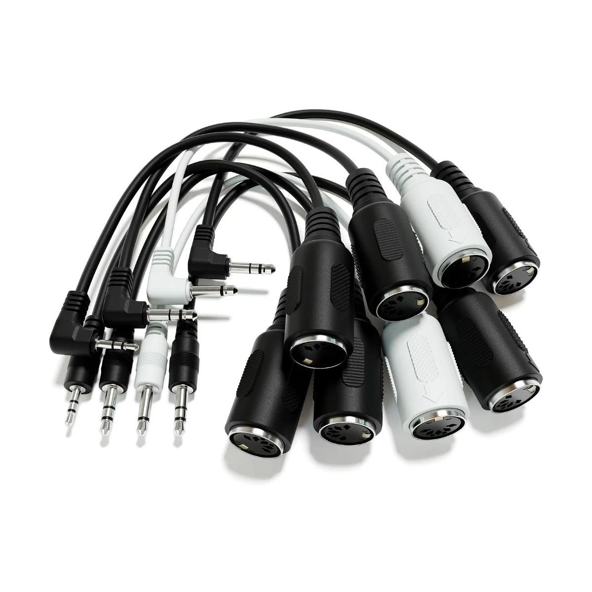 Construction close-up of 3.5mm TRS to 5-Pin DIN MIDI Branch Cable