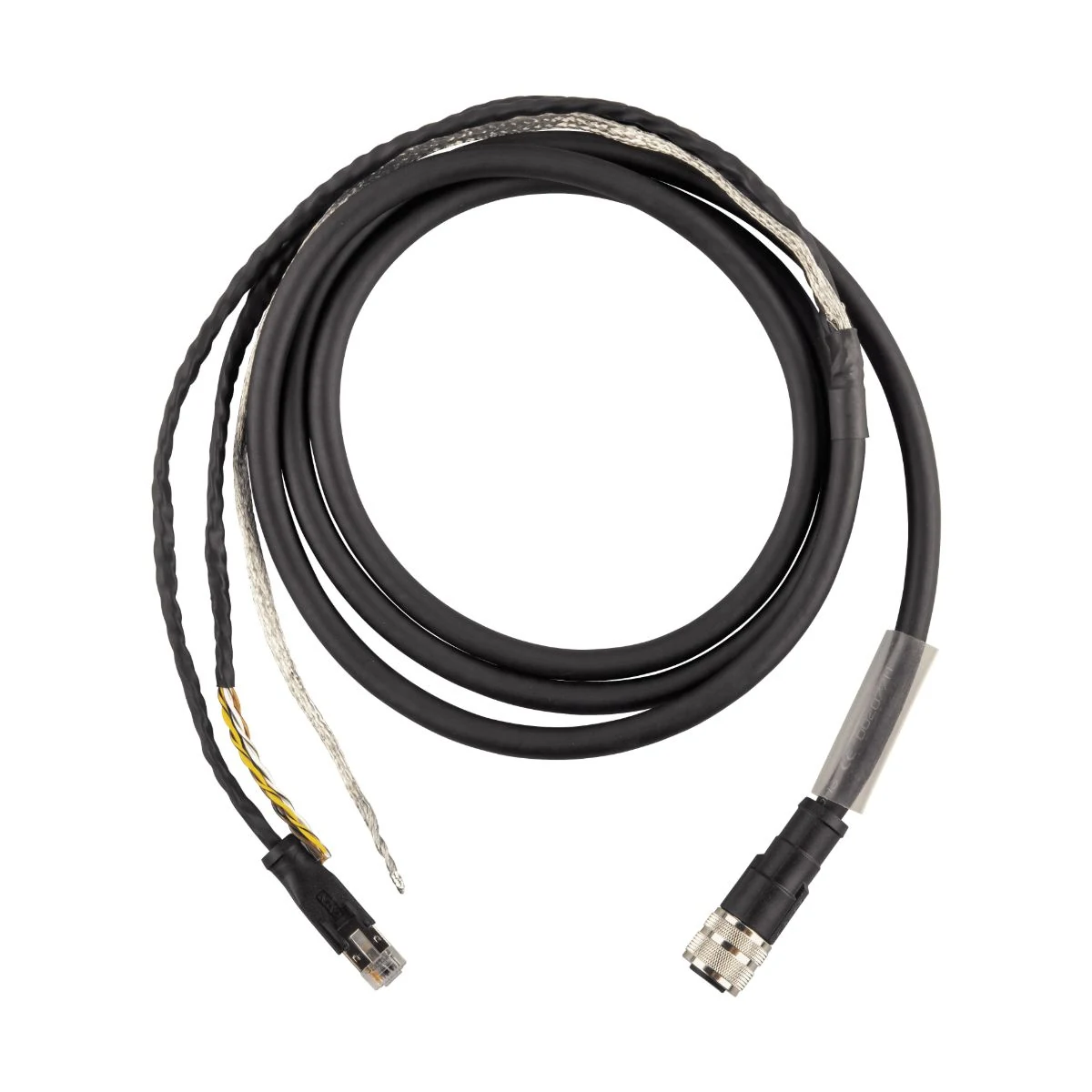 Construction close-up of Dual Circular Plugs Control Cable