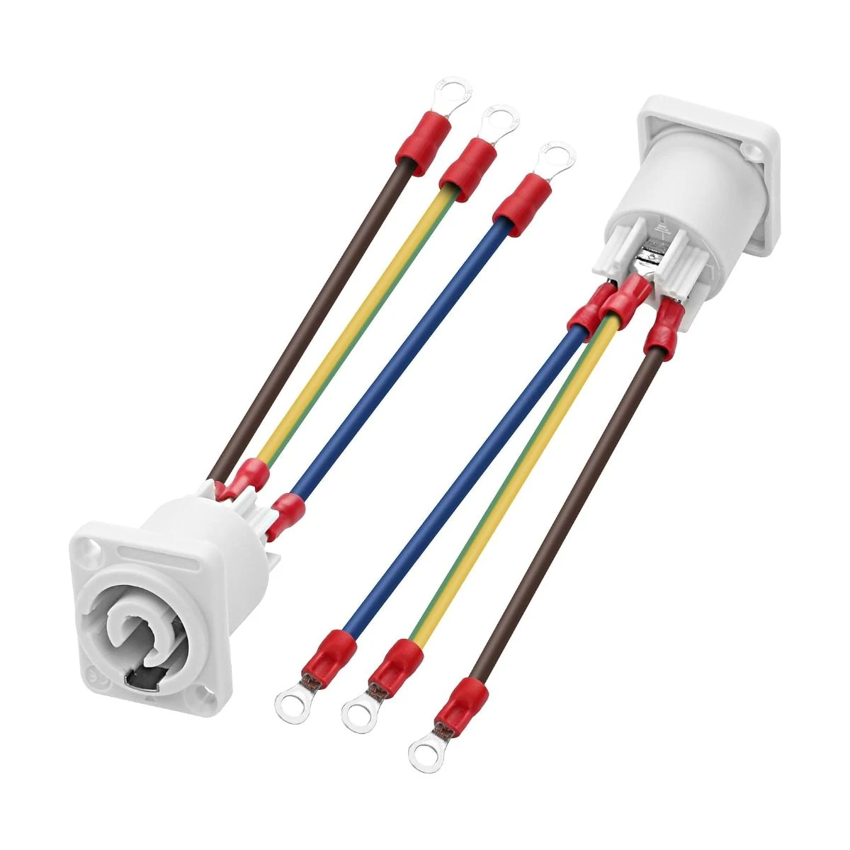 PowerCON Panel Socket to Ring-Terminal Harness
