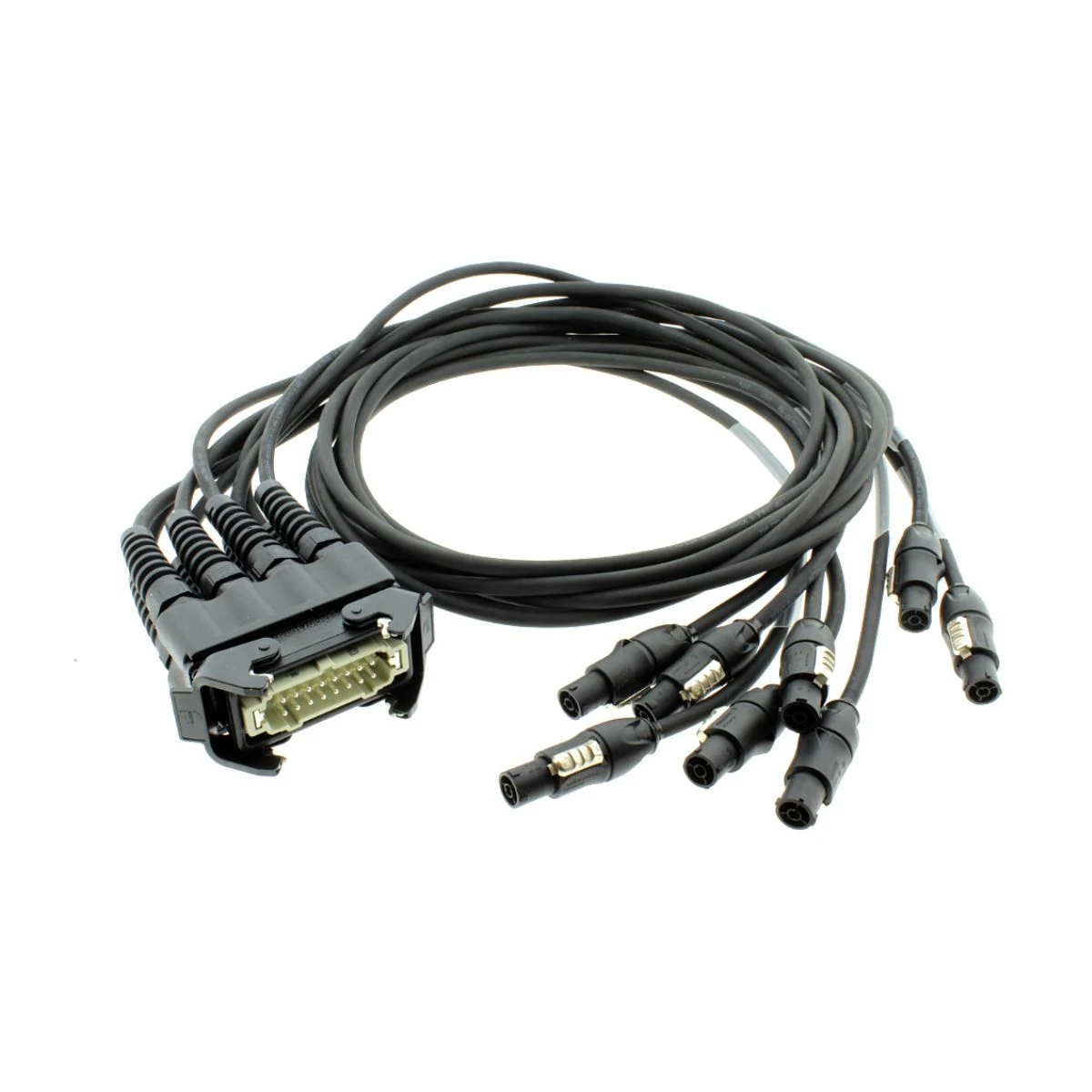 Han16B Rectangular Connector to 4-Way Circular Socket Harness