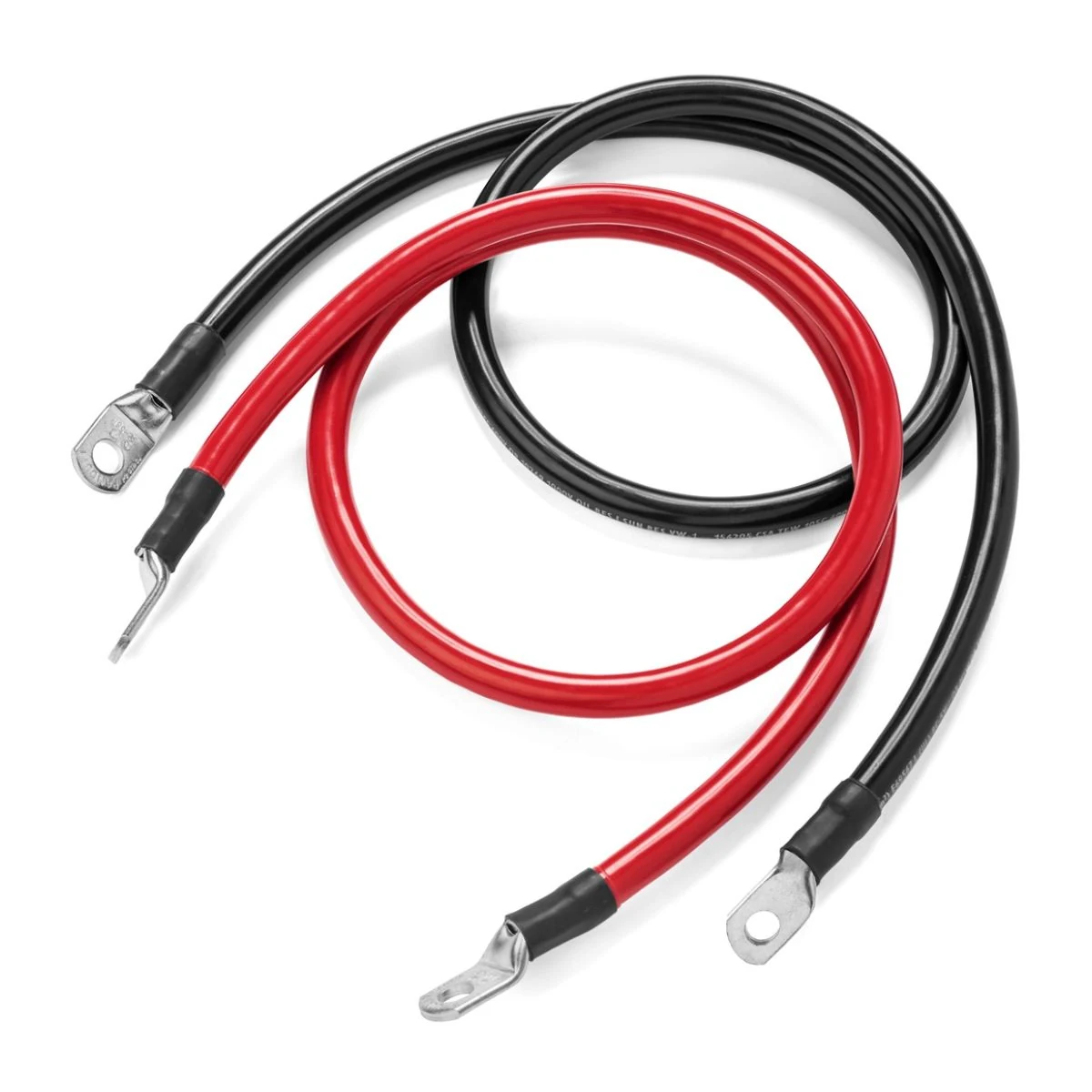 Construction close-up of Dual Ring Terminals Red/Black Battery Cable Set
