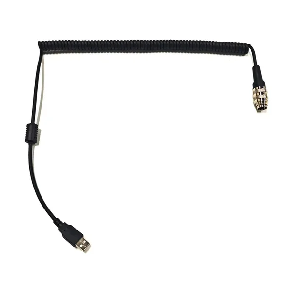 4-Pin Circular Plug to USB Coiled Cable
