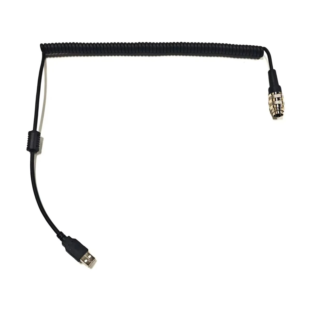 4-Pin Circular Plug to USB Coiled Cable
