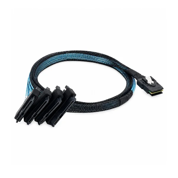 SFF-8087 to 4-Way SFF-8482 Mini-SAS Branch Harness