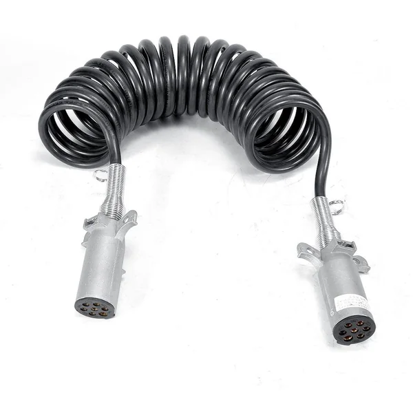 7-Pin Metal Trailer Connector Coiled Harness