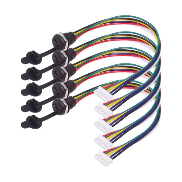 USB-C Panel Socket to 6-Pin Terminal Harness Set