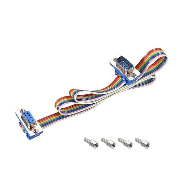 DB9 Plug to DB9 Socket Rainbow Ribbon Cable