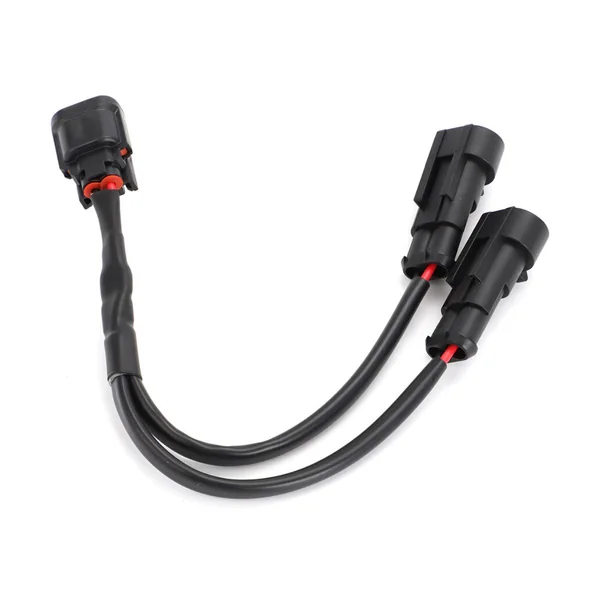 Automotive 2-Pin Rectangular Power Connector Y-Branch Harness