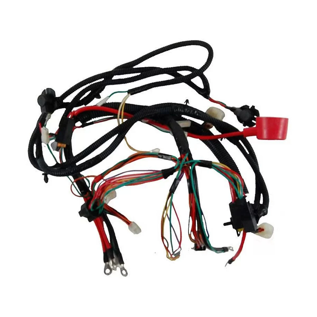Construction close-up of Tractor Color-Coded Wire & Multi-Plug Branch Main Harness