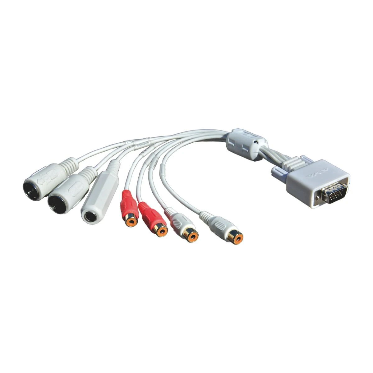 Construction close-up of D-sub to XLR & RCA Multi-Way Audio Branch Harness