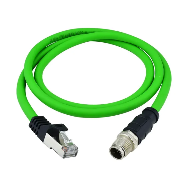 M12 X-Coded 8-Pin to RJ45 Ethernet Cable