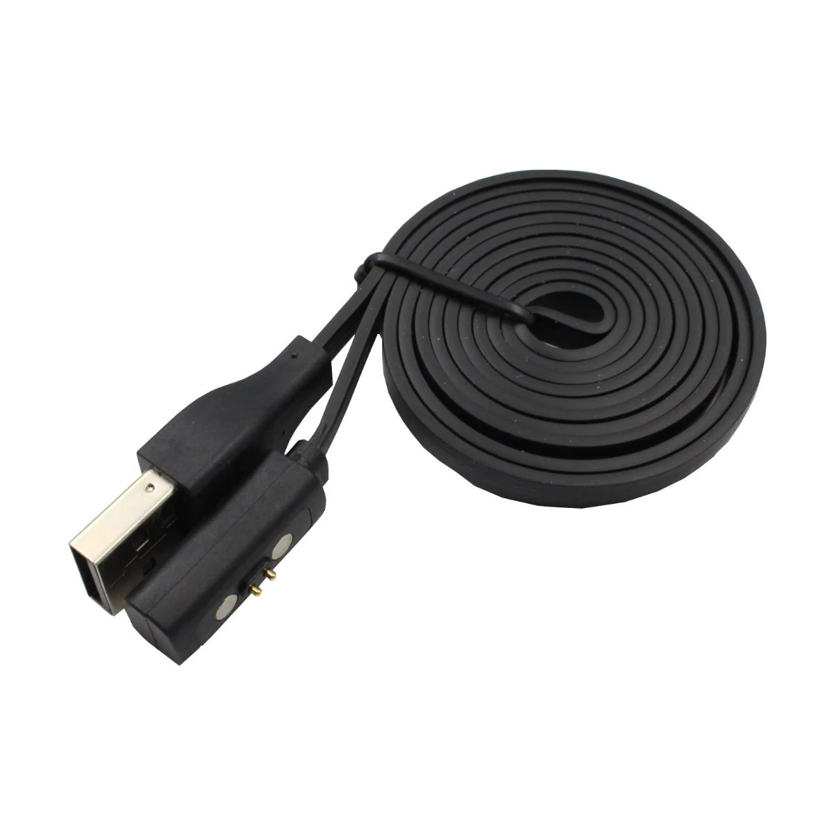 Construction close-up of Pebble Time Steel USB Flat Magnetic Charging Cable