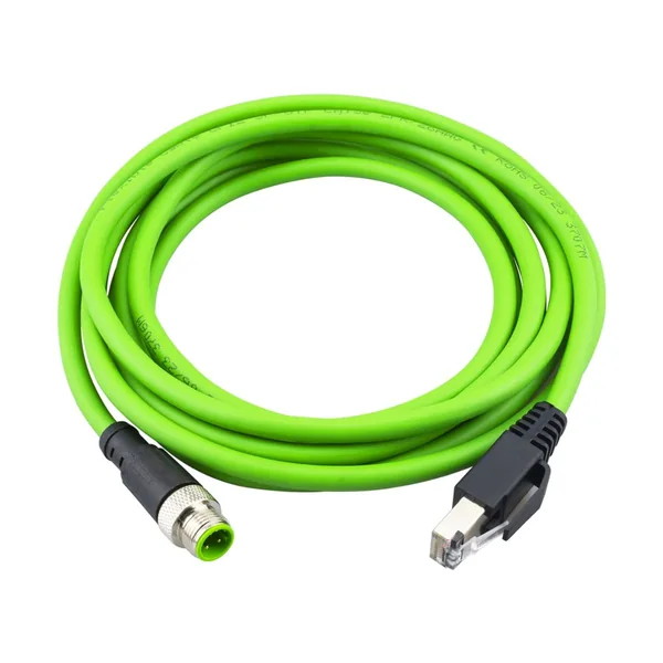 M12 to RJ45 Industrial Ethernet Cable