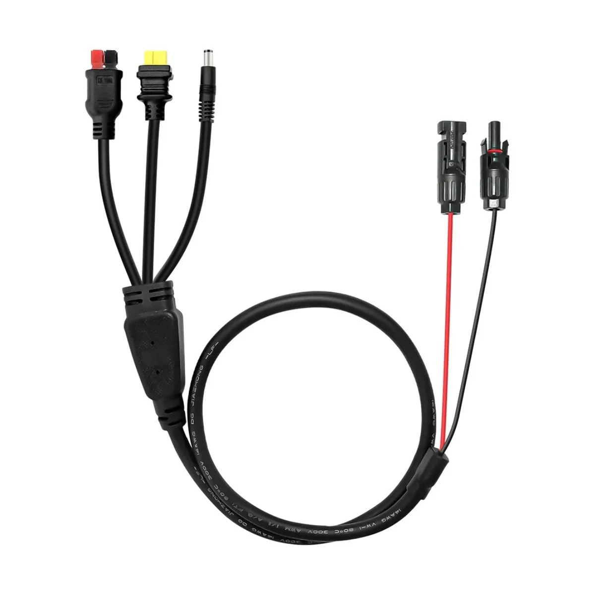 Construction close-up of FOSSiBOT 3-in-1 MC4 Power Harness