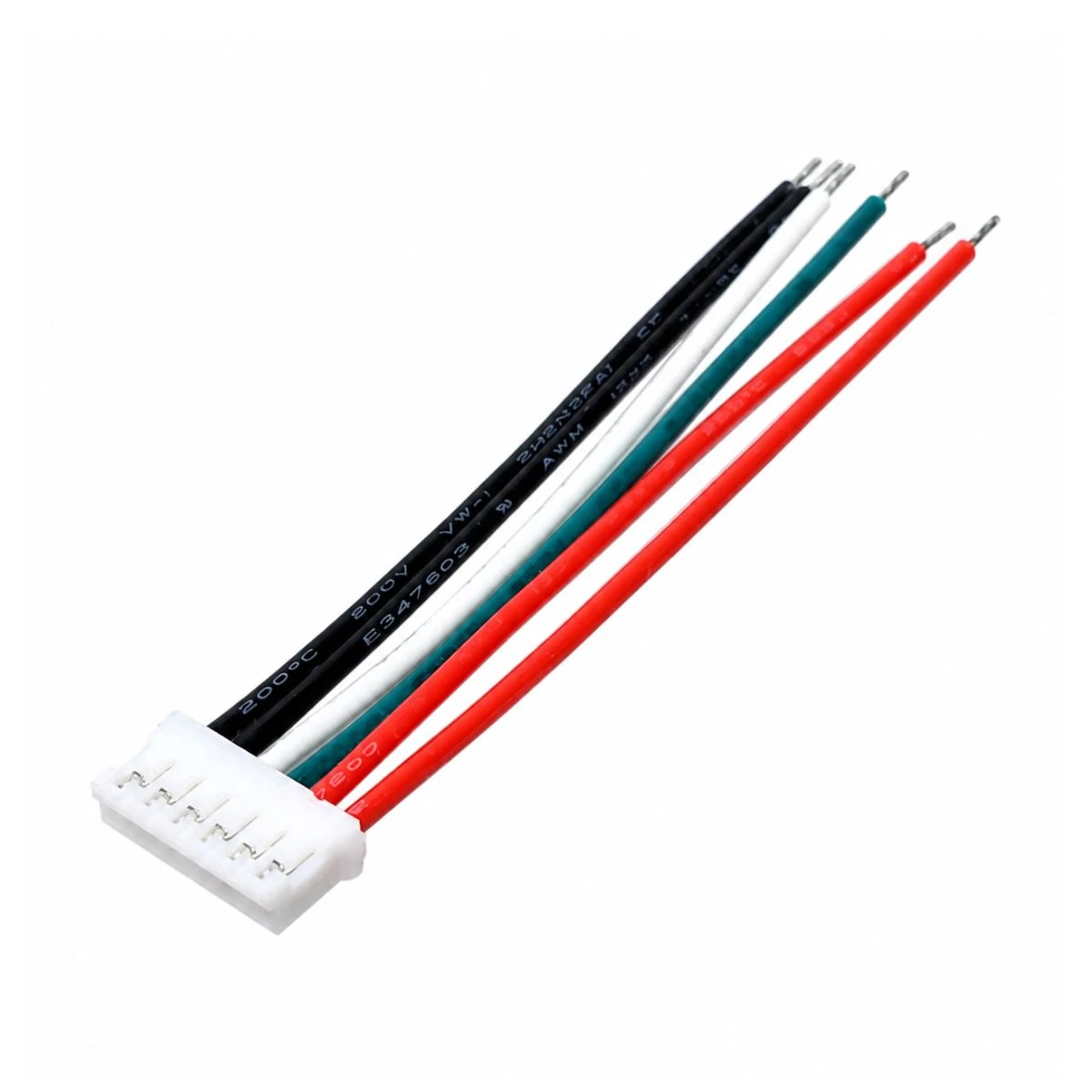 Construction close-up of 6-Pin White-Connector Pigtail