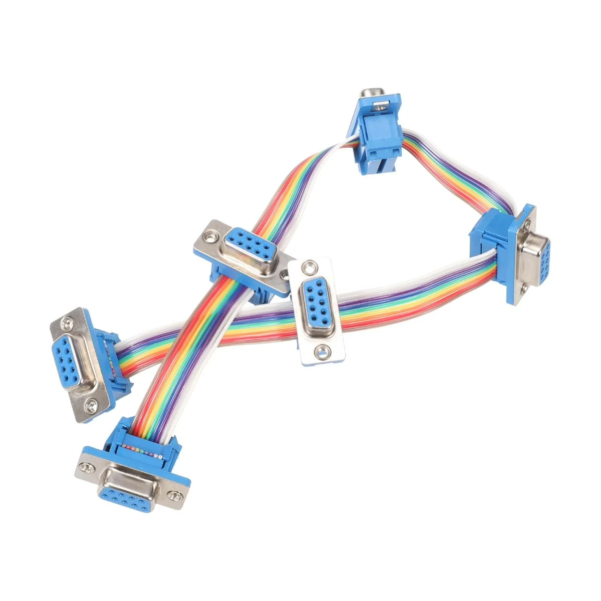DB9 Rainbow Ribbon Cable Multiple -Port Adapter Harness