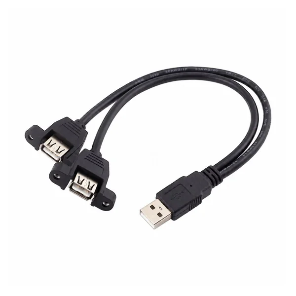 USB-A to 2-Way Screw-Mount Socket Harness
