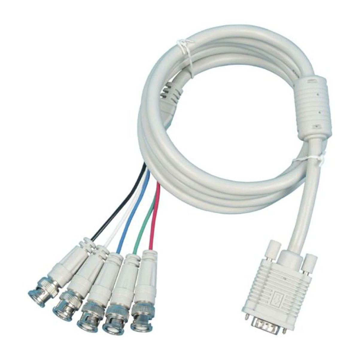 Construction close-up of VGA to 5 BNC Coaxial Video Harness