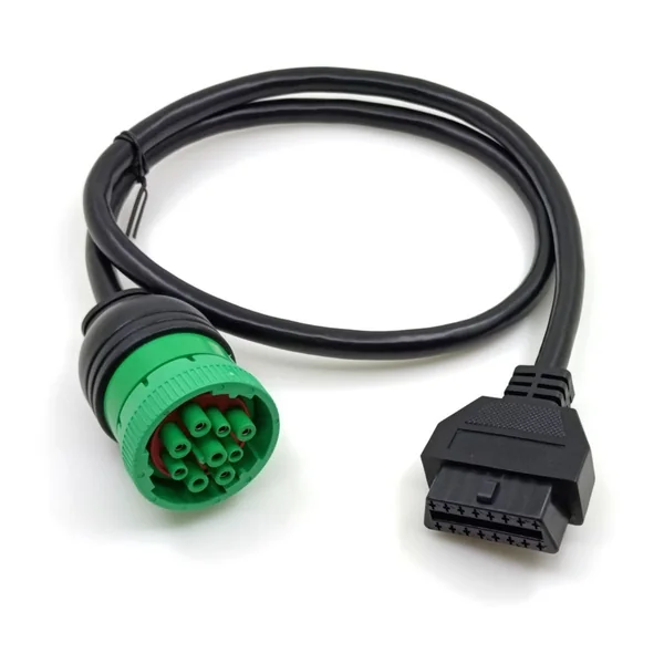 J1939 9-Pin to OBD-II 16-Pin Coiled Diagnostic Harness