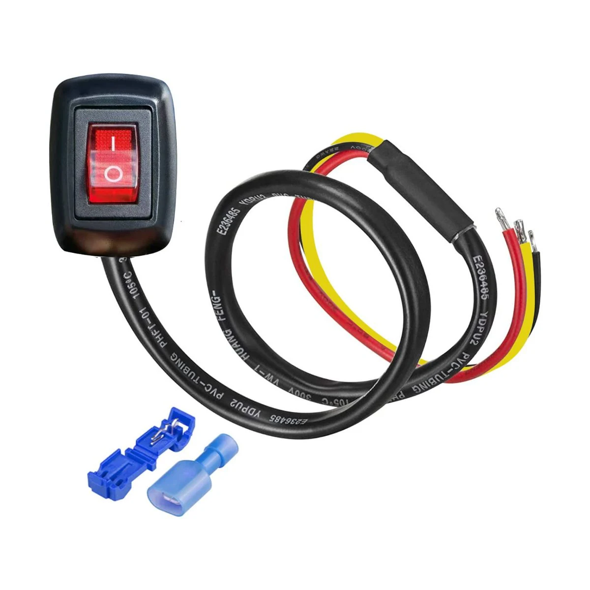 Construction close-up of Gebildet Red LED Switch Harness