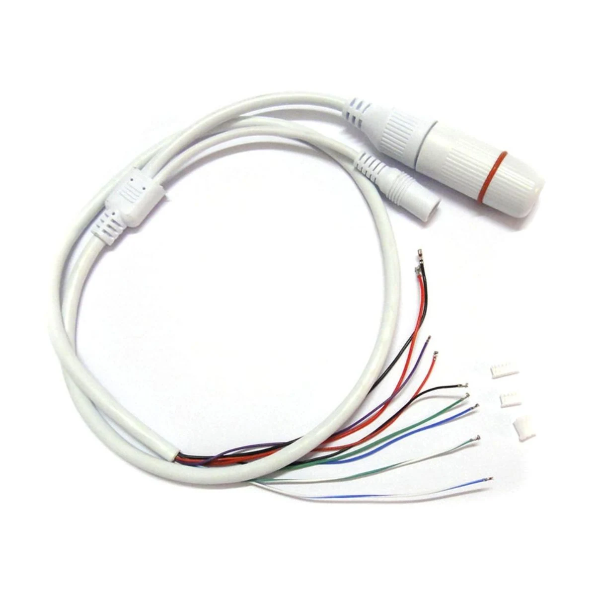 Construction close-up of CCTV RJ45 & DC Power Breakout Harness