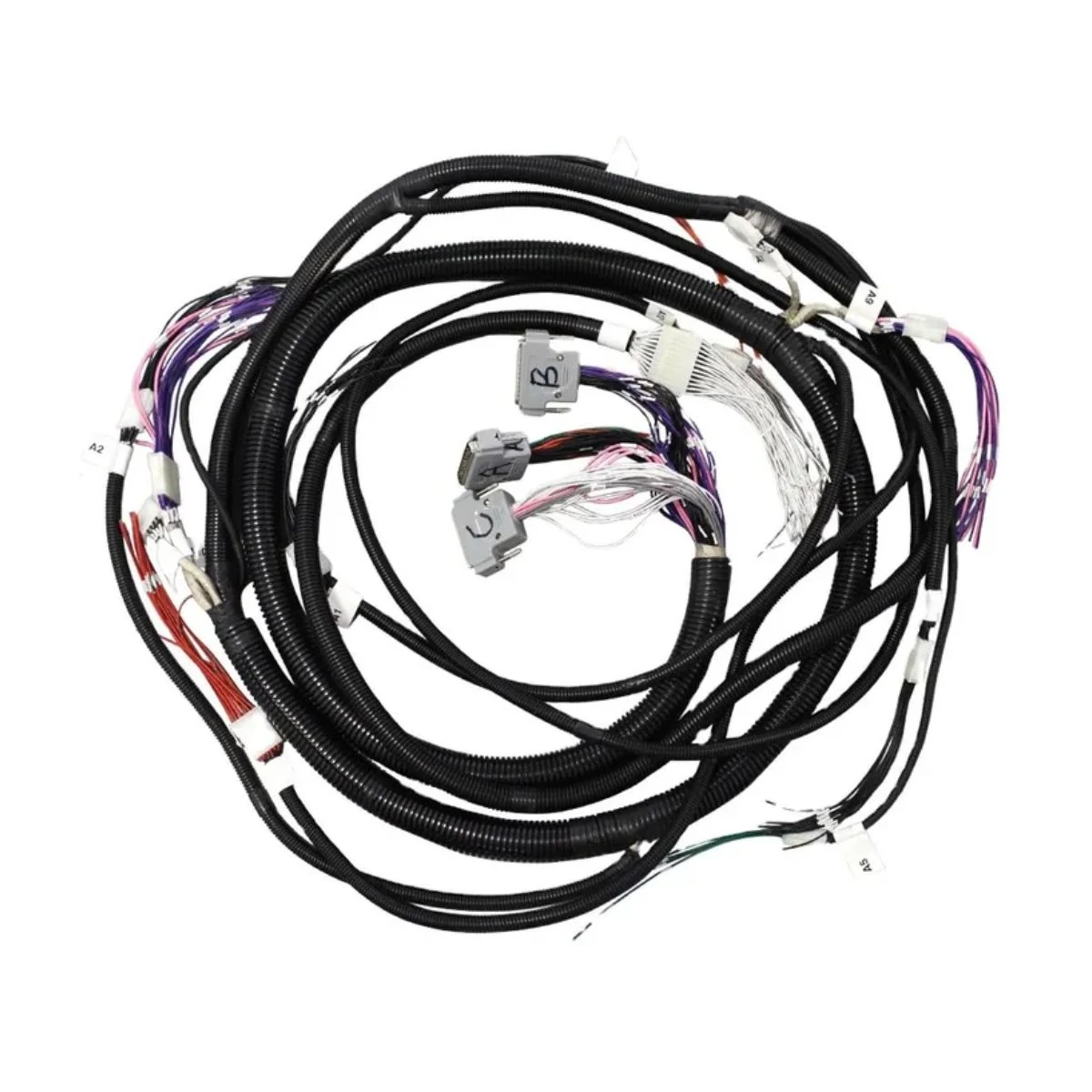 Construction close-up of Fine-Pitch White Terminals Multi-Way Branch Harness