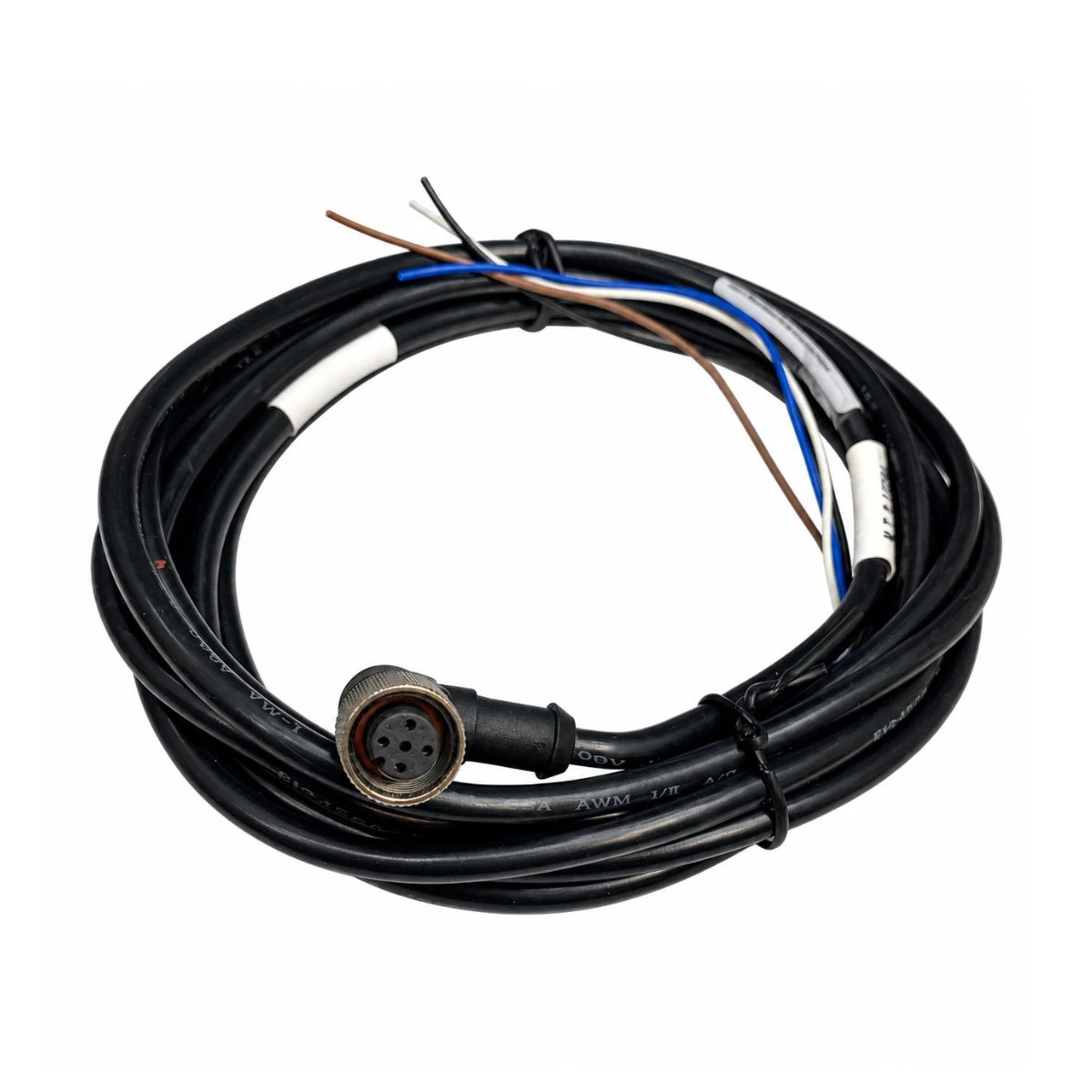 Construction close-up of M12 Right-Angle Terminated Harness