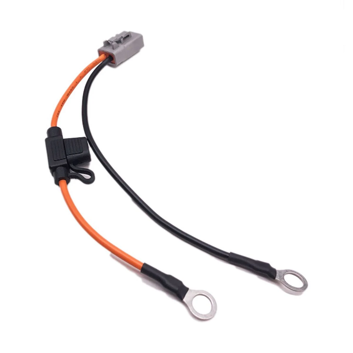 Construction close-up of 2-Pin Connector to Ring-Terminal Fuse Harness