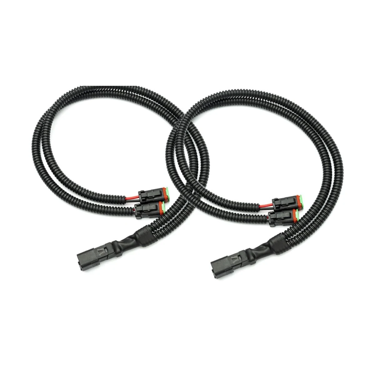 Construction close-up of DT Double-Ended Corrugated-Conduit Harness Set