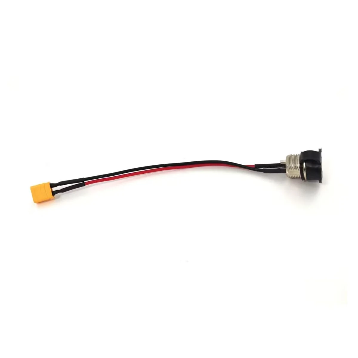 Construction close-up of XT60 to DC Panel Socket Harness