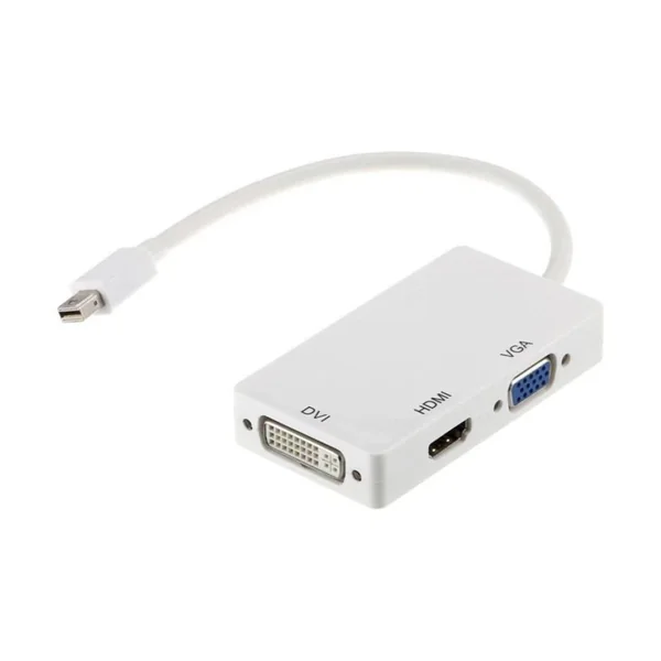Mini DisplayPort to HDMI-VGA-DVI 3-in-1 Cable