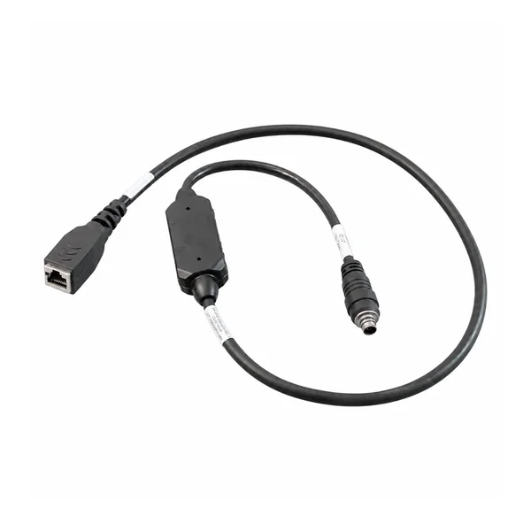 Network-to-circular connector cable assembly with inline module