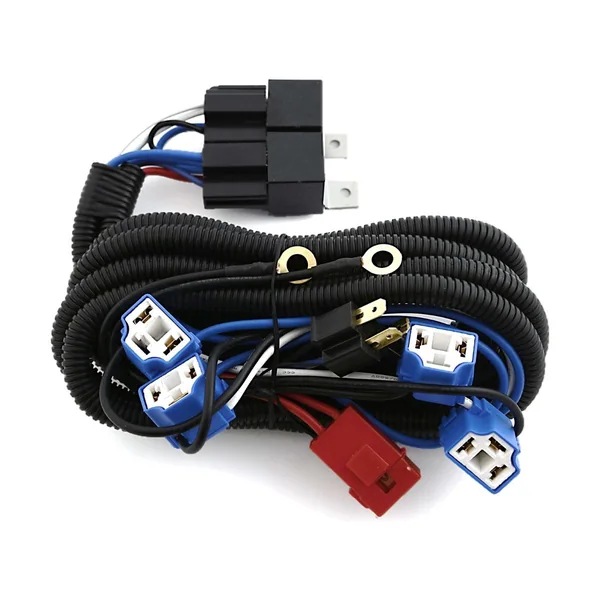 H4 4-Lamp Plugs Dual-Relay Headlight Harness